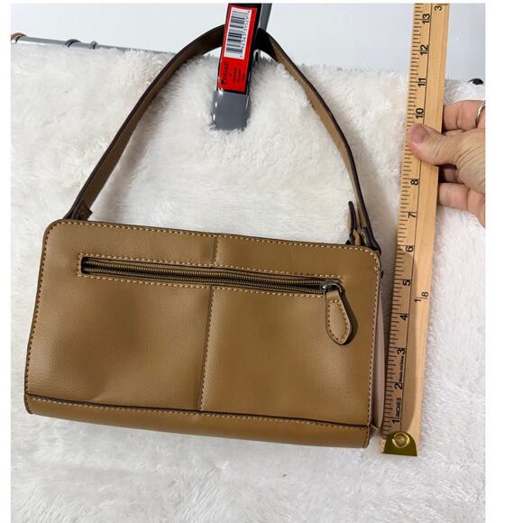 Liz Claiborne Mini SHoulder bag Baguette purse with outer zipper pocket faux ltr - Picture 2 of 8